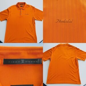 Nike Tiger Woods Hualalai Orange Golf Polo L Dri-FIT Resort Exclusive